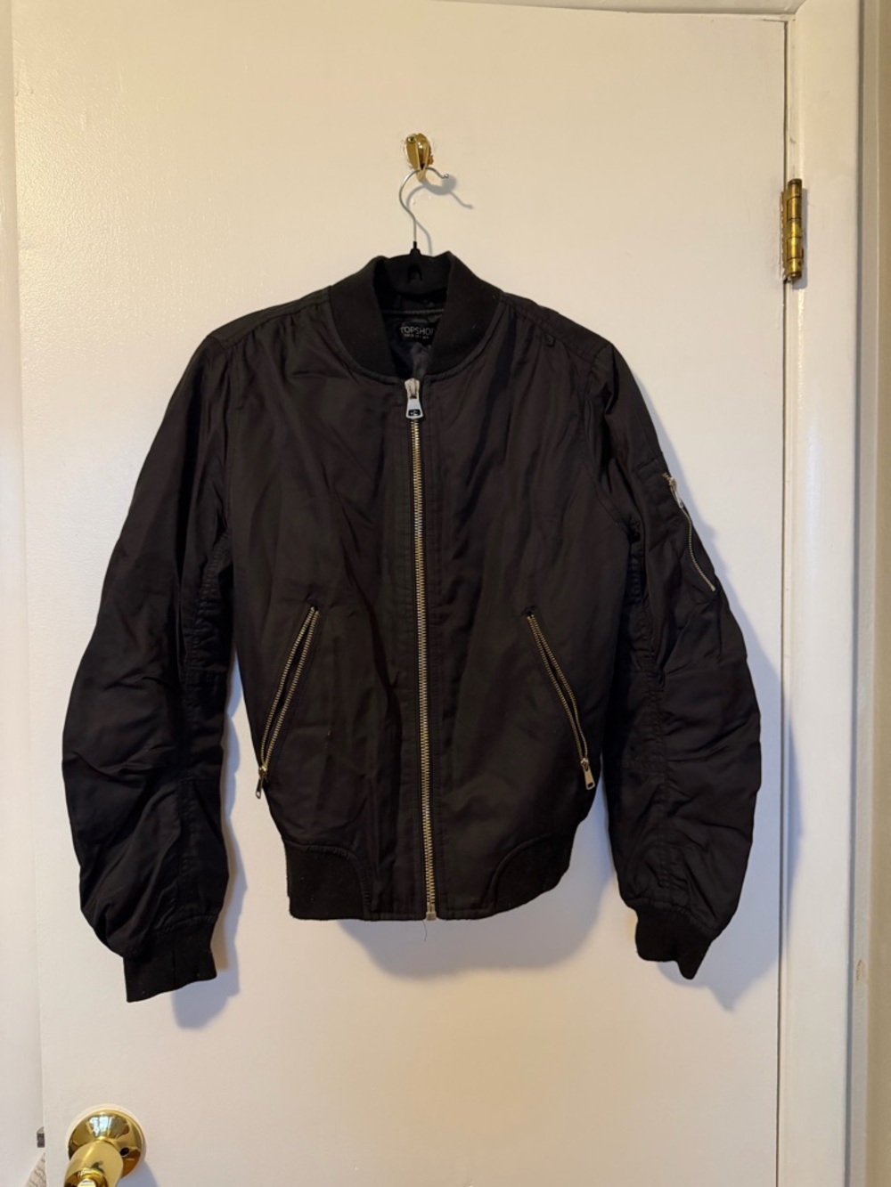 Topshop Black Jacket with Gold Hardware
